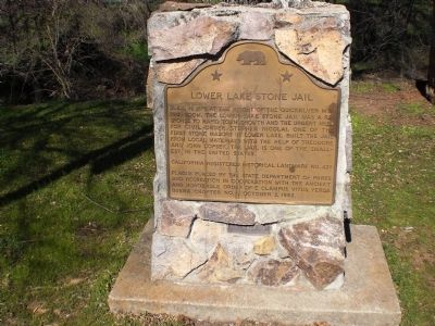 Lower Lake Stone Jail Marker. Click for full size. Lower Lake Stone Jail Marker image. Click for full size.