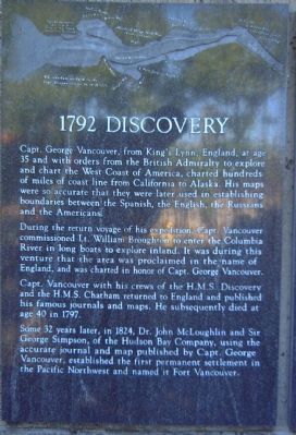 Captain George Vancouver Monument Plaza Marker </b>[Panel 1] image. Click for full size.