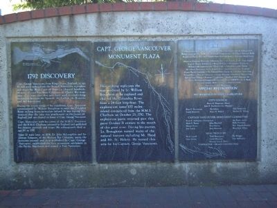 Captain George Vancouver Monument Plaza Marker. Click for full size. Captain George Vancouver Monument Plaza Marker image. Click for full size.