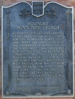 Rosenort Mennonite Church Marker image. Click for full size.