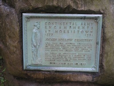 Jockey Hollow Cemetery Marker. Click for full size. Jockey Hollow Cemetery Marker image. Click for full size.