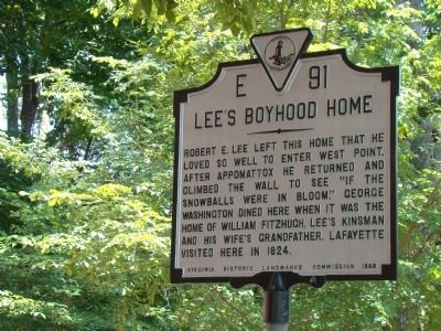 Lees Boyhood Home Marker image. Click for full size.