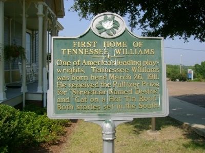 First Home of Tennessee Williams Marker. Click for full size. First Home of Tennessee Williams Marker image. Click for full size.