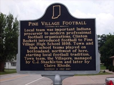 Pine Village Football Marker - Side One image. Click for full size.