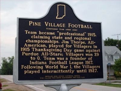 Pine Village Football Marker - Side Two image. Click for full size.