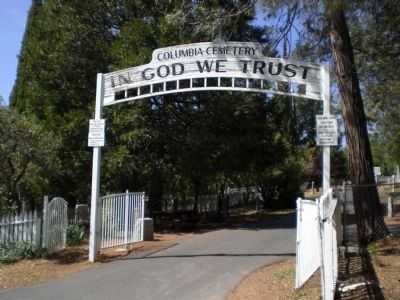 Columbia Cemetery Gate. Click for full size. Columbia Cemetery Gate image. Click for full size.