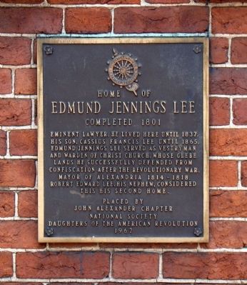 Home of Edmund Jennings Lee Marker image. Click for full size.