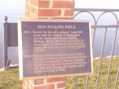 Bolling Air Force Base Marker - Panel 1 image. Click for full size.