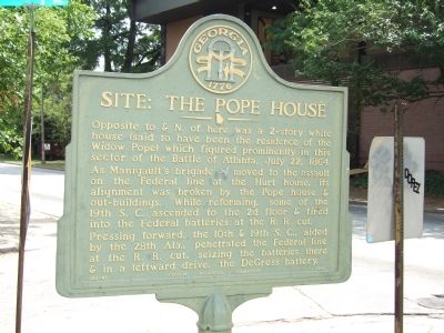 Site: The Pope House Marker. Click for full size. Site: The Pope House Marker image. Click for full size.