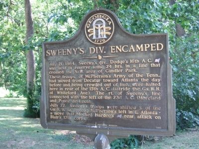 Sweeny's Division Encamped Marker. Click for full size. Sweeny's Division Encamped Marker image. Click for full size.