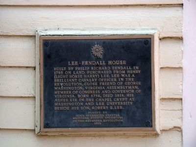 Lee-Fendall House Marker. Click for full size. Lee-Fendall House Marker image. Click for full size.
