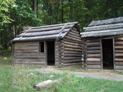 Soldier Huts at Penn Brigade Encampment image. Click for full size.