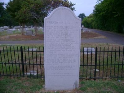 Friendship Cemetery Monument. Click for full size. Friendship Cemetery Monument image. Click for full size.