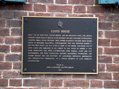 Lloyd House Marker. Click for full size. Lloyd House Marker image. Click for full size.