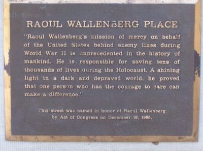 Raoul Wallenberg Place Marker. Click for full size. Raoul Wallenberg Place Marker image. Click for full size.