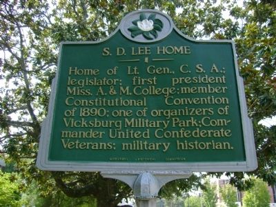 S.D. Lee Home Marker. Click for full size. S.D. Lee Home Marker image. Click for full size.