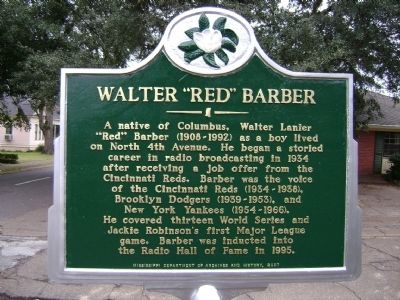 Walter "Red" Barber Marker. Click for full size. Walter "Red" Barber Marker image. Click for full size.