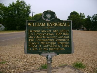 William Barksdale Marker. Click for full size. William Barksdale Marker image. Click for full size.