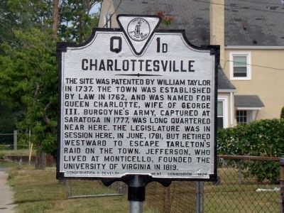 Charlottesville Marker. Click for full size. Charlottesville Marker image. Click for full size.
