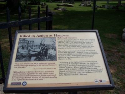 Killed in Action at Hanover Marker. Click for full size. Killed in Action at Hanover Marker image. Click for full size.