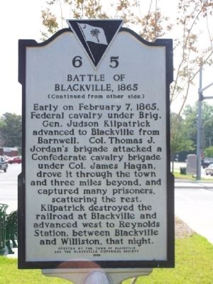 Battle of Blackville Marker. Click for full size. Battle of Blackville Marker image. Click for full size.