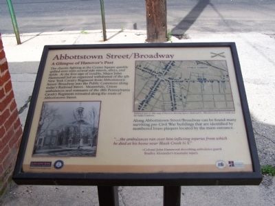 Abbottstown Street/Broadway Marker. Click for full size. Abbottstown Street/Broadway Marker image. Click for full size.