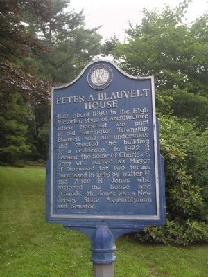 Peter A. Blauvelt House Marker. Click for full size. Peter A. Blauvelt House Marker image. Click for full size.