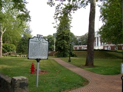 University of Virginia Marker, Rotunda Behind on Right image. Click for full size.