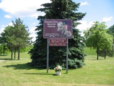 Theodore Foss Memorial Highway Marker image. Click for full size.