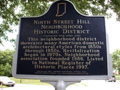 Ninth Street Hill Marker </b>(reverse) image. Click for full size.