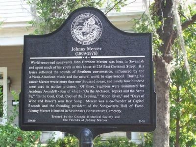 Johnny Mercer Marker. Click for full size. Johnny Mercer Marker image. Click for full size.