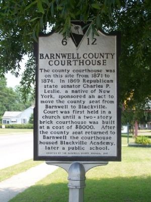 Barnwell County Courthouse Marker image. Click for full size.
