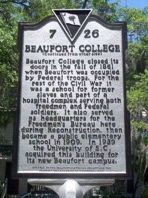 Beaufort College Marker image. Click for full size.