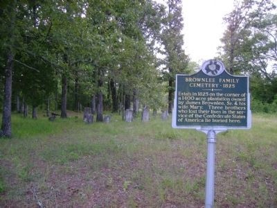 Brownlee Family Cemetery - 1825 Marker and Cemery With Headstones in Background. Click for full size. Brownlee Family Cemetery - 1825 Marker and Cemery With Headstones in Background image. Click for full size.