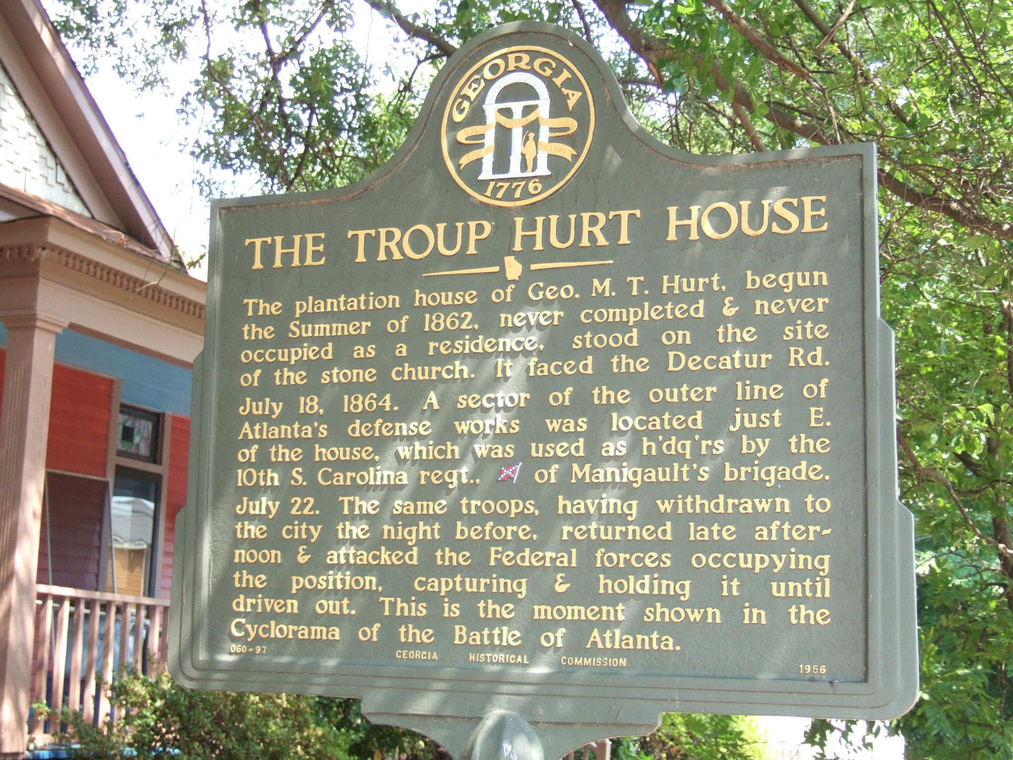 The Troup Hurt House Marker