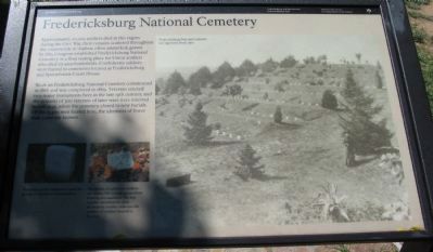 Fredericksburg National Cemetery Marker. Click for full size. Fredericksburg National Cemetery Marker image. Click for full size.