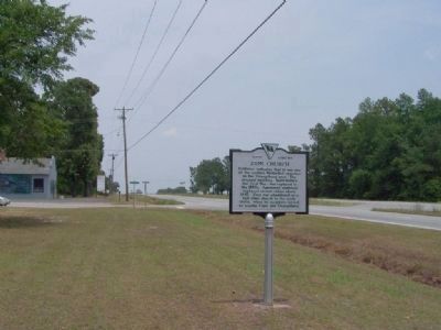 Zion Church Marker looking North on US 301 - US 601. Click for full size. Zion Church Marker looking North on US 301 - US 601 image. Click for full size.