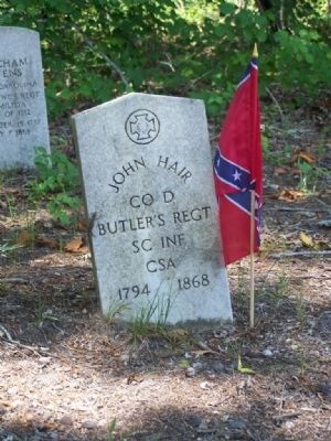 Headstone of the only Civil War Veteran image. Click for full size.