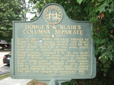 Dodge's & Blair's Columns Separate Marker. Click for full size. Dodge's & Blair's Columns Separate Marker image. Click for full size.