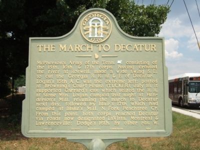 The March to Decatur Marker. Click for full size. The March to Decatur Marker image. Click for full size.