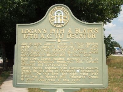 Logan's 15th & Blair's 17th A.C. to Decatur Marker image. Click for full size.