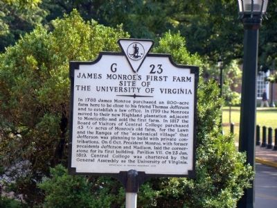 James Monroes First Farm Marker image. Click for full size.