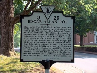 Edgar Allan Poe Marker image. Click for full size.