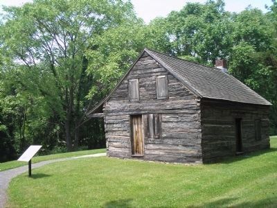 Continental Army Hut with Marker image. Click for full size.