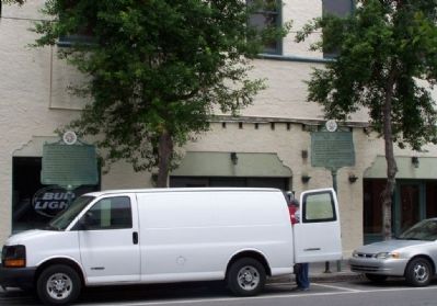 Hotel De La Havana Marker at right; Birth of Ybor City marker at left image. Click for full size.