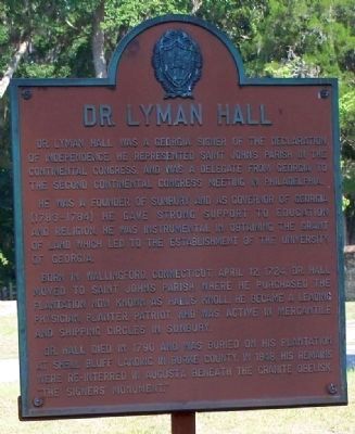 Dr. Lyman Hall Marker image. Click for full size.
