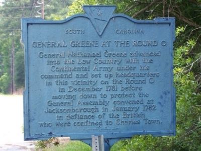 General Greene At The Round O Marker. Click for full size. General Greene At The Round O Marker image. Click for full size.