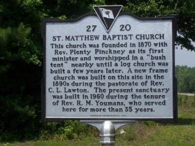 St Matthews Baptist Church Marker image. Click for full size.