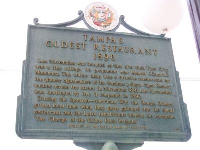 Tampa's Oldest Restaurant Marker. Click for full size. Tampa's Oldest Restaurant Marker image. Click for full size.