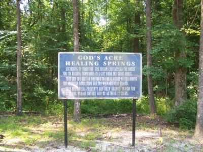 Gods Acre Healing Springs Marker. Click for full size. Gods Acre Healing Springs Marker image. Click for full size.